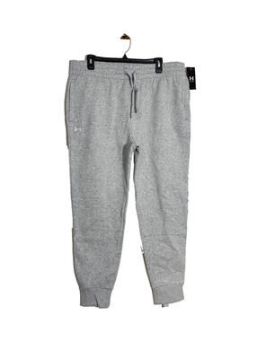 Under Armour Rival Fleece Joggers Womens M Gray Sweatpants Loose Athletic NWT